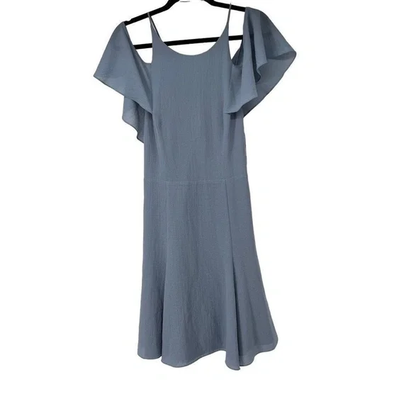 H by Halston Light Blue Open Back Off the Shoulder Dress - Picture 1 of 13